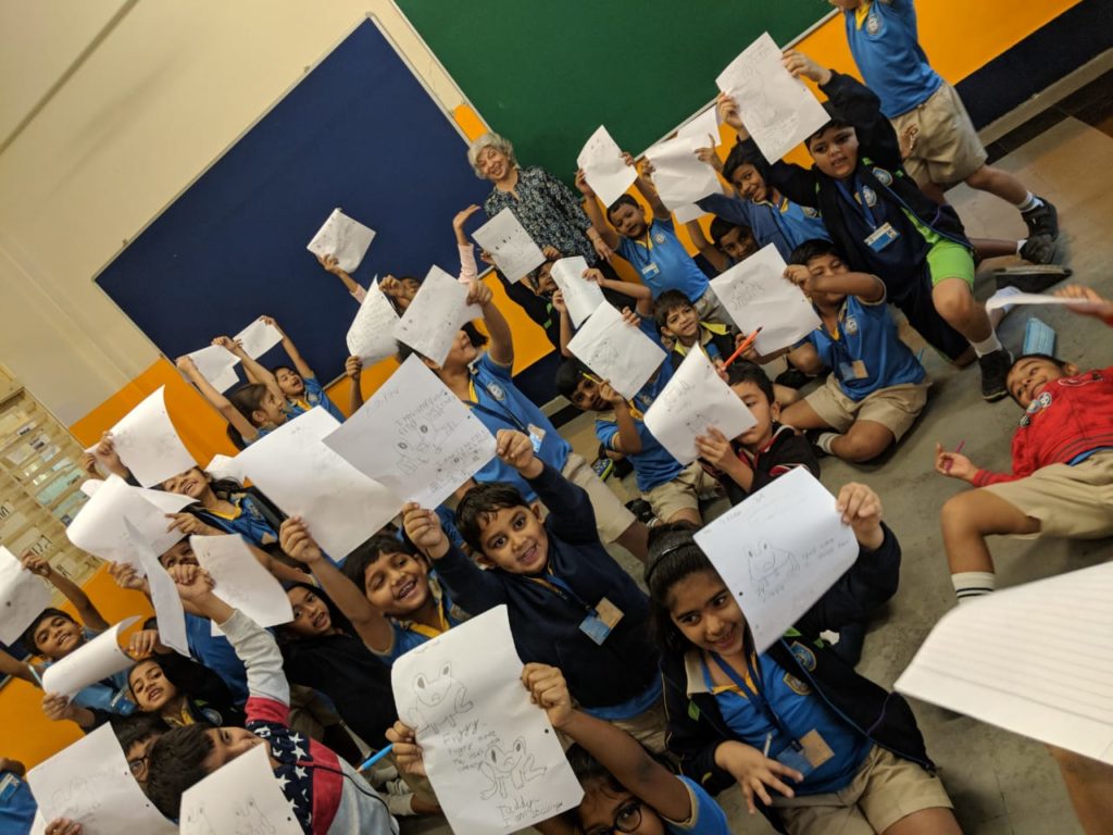 Don Bosco International School second graders with their illustrations